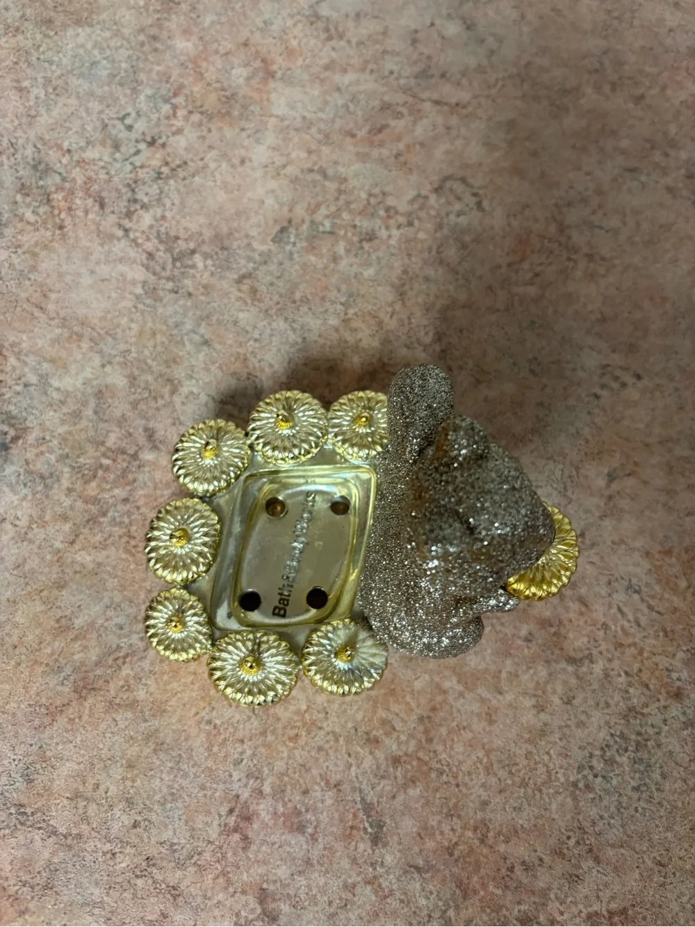 Bath & Body Works Glitter Gold Squirrel Acorn Foaming Soap Holder